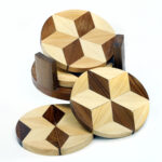 wooden coaster set