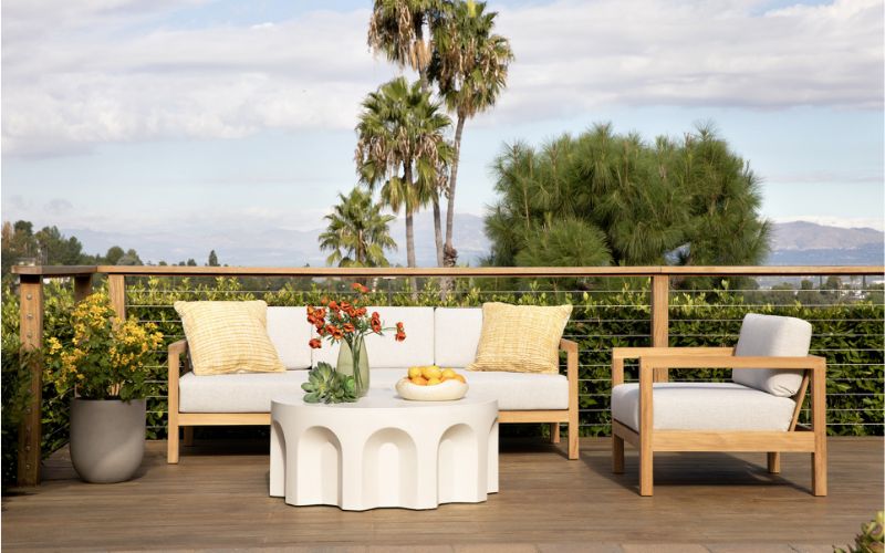 outdoor teak sofa set