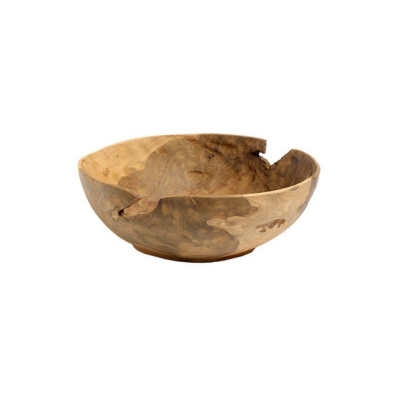 Wooden Round Serving Bowl